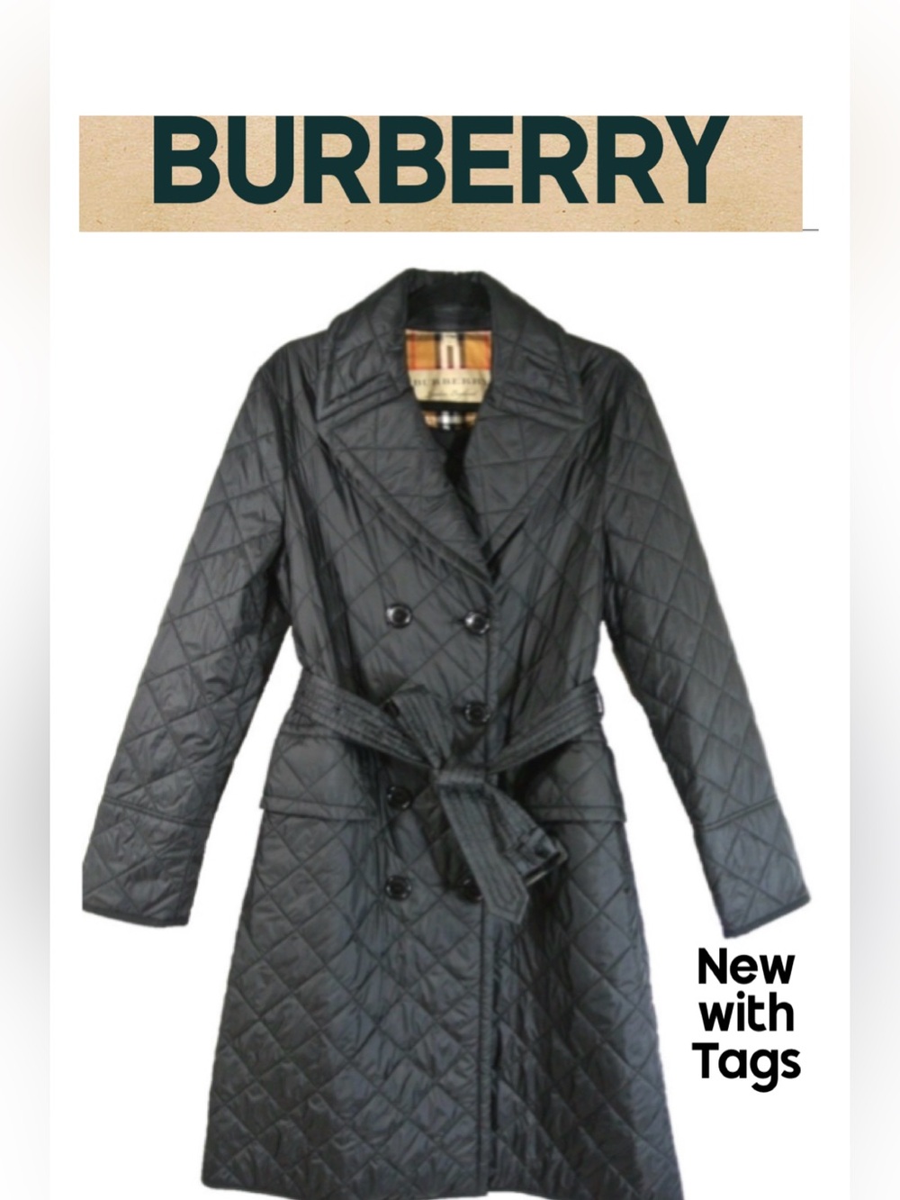 Burberry Double Breasted Trench Coat NWT Sz. M - Picture 1 of 15